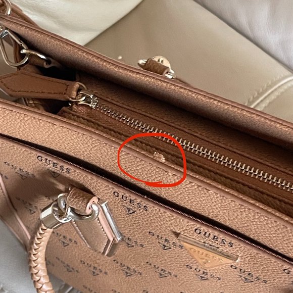 GUESS Monogram Pattern Handbag in TAN - Crossbody Shoulder Strap Included - Picture 11 of 11